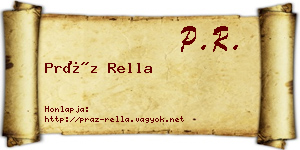 Práz Rella névjegykártya